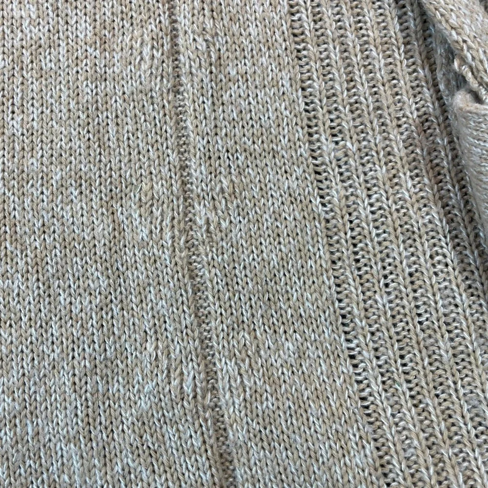 The Limited Longline Cardigan Duster M Camel Brown Wool Blend Cable Knit Peasant